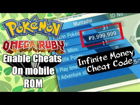 This will only work Citra MMJ and not the Official. . Pokemon omega ruby cheats